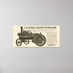 Birdsall's Steam Traction Engine 1889 Farm Tractor Canvas Print