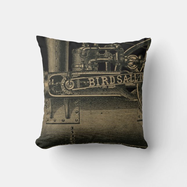 Birdsall's Steam Traction Engine 1889 Farm Tractor Cushion (Front)