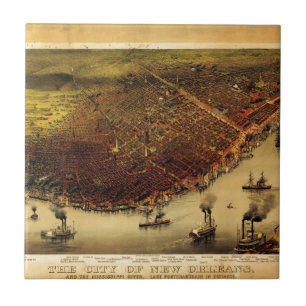 Birdseye map of New Orleans (1885) Tile
