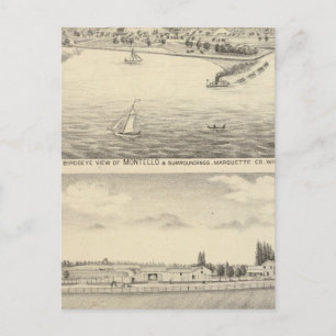 Birdseye view of Montello Postcard