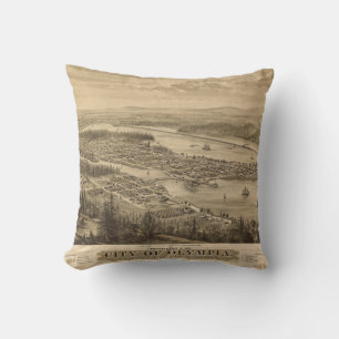 Birdseye view of Olympia, Washington (1879) Cushion