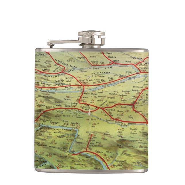 Birdseyes View Great Plains Hip Flask (Front)