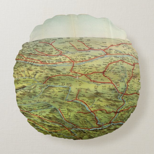 Birdseyes View Great Plains Round Cushion (Front)