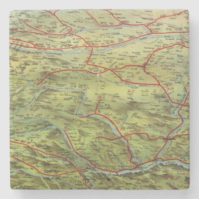 Birdseyes View Great Plains Stone Coaster (Front)