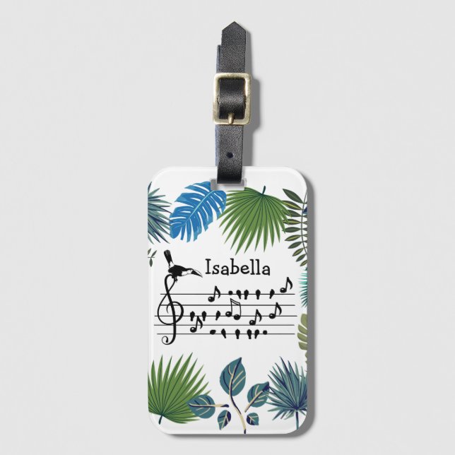 Birdsong Toucan joining birdsong customisable Luggage Tag (Front Vertical)