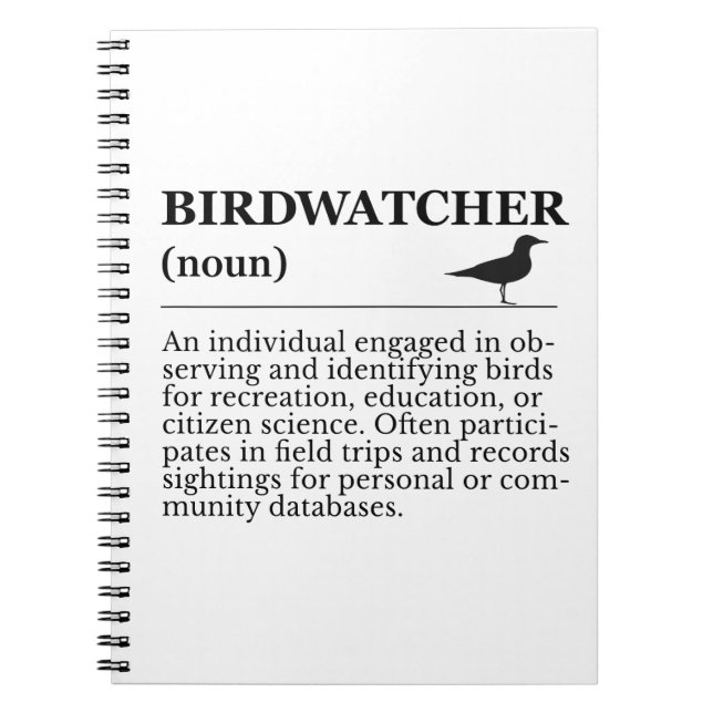 Birdwatcher Definition Observation Identification Notebook (Front)