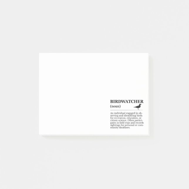 Birdwatcher Definition Observation Identification Post-it Notes (Front)