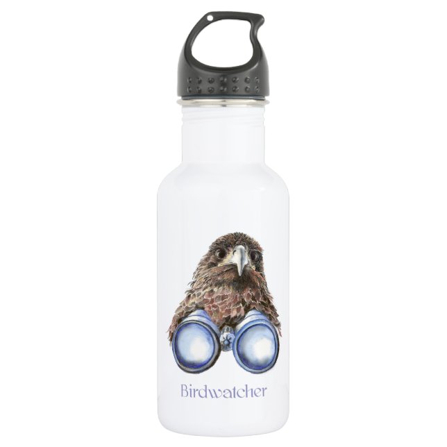 Birdwatcher Hawk Bird Watching You Humour 532 Ml Water Bottle (Front)