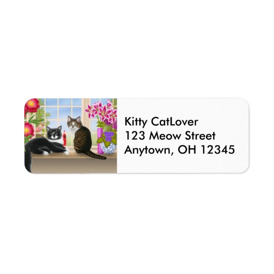 Birdwatching Cats Label Return Address Label