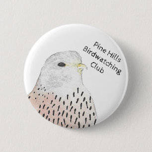 Birdwatching Club Watercolor Kestrel 6 Cm Round Badge