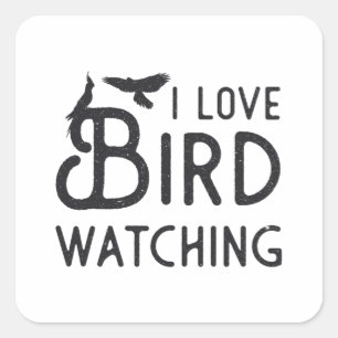 Birdwatching I Love Bird Watching Bird Vintage Square Sticker