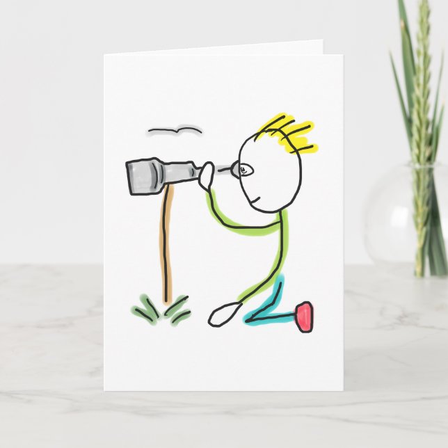 Birdwatching Stickman Card (Front)