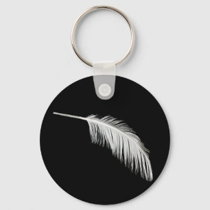 Birdy white feathers key ring