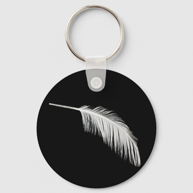 Birdy white feathers key ring (Front)