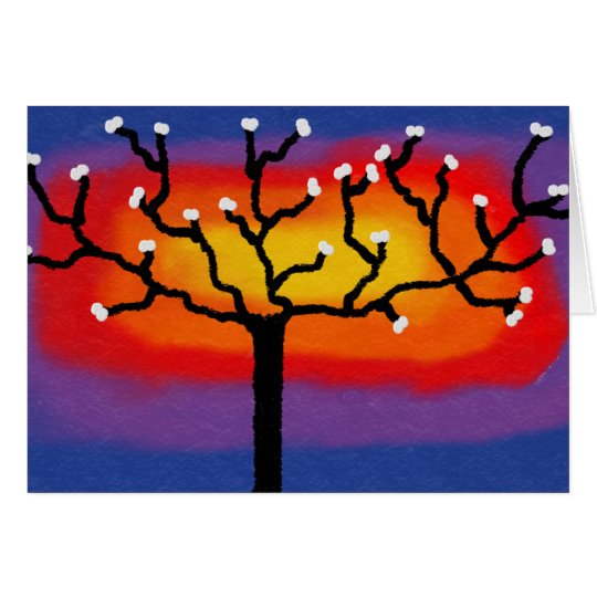Birghtly coloured tree card