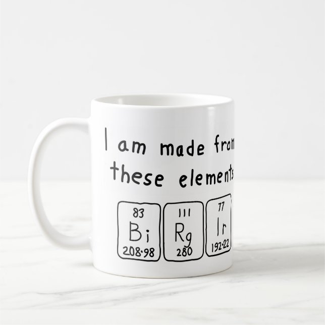 Birgir periodic table name mug (Left)