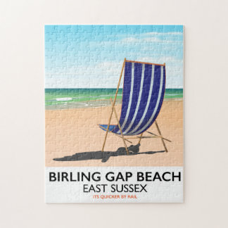 Birling Gap Bea, East Sussex vintage travel poster Jigsaw Puzzle
