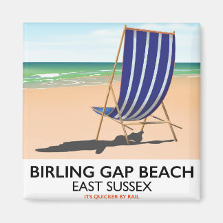 Birling Gap Bea, East Sussex vintage travel poster Magnet