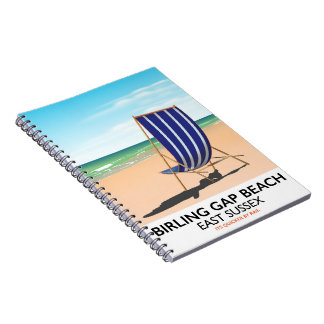 Birling Gap Bea, East Sussex vintage travel poster Notebook