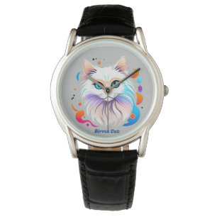 Birma Katze - Farbige Illustration Watch
