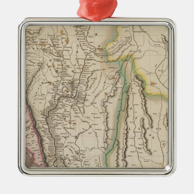 Birmah, Anam, Siam, Thailand Metal Tree Decoration (Front)