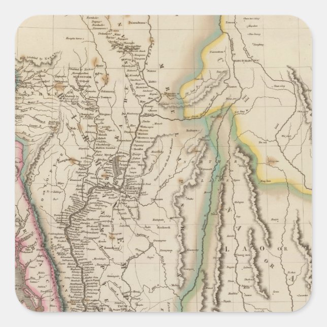 Birmah, Anam, Siam, Thailand Square Sticker (Front)