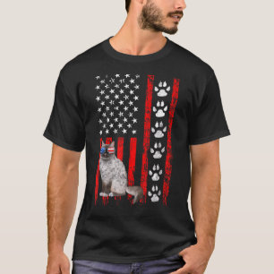 Birman Cat 4th Of July Patriotic American Flag Paw T-Shirt