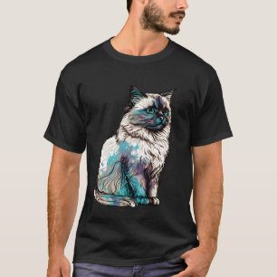 Birman Cat Breed Colourful Mum Lady T-Shirt