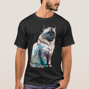Birman Cat Breed Colourful Mum Lady T-Shirt