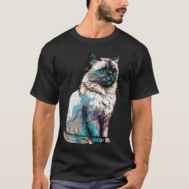 Birman Cat Breed Colourful Mum Lady T-Shirt (Front)