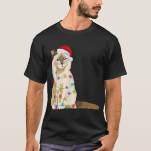 Birman Cat Christmas Lights Xmas Cat Lover Santa H T-Shirt