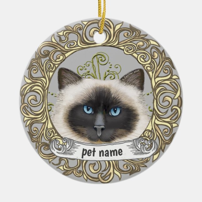 Birman Cat  Loving Memory ornament (Front)