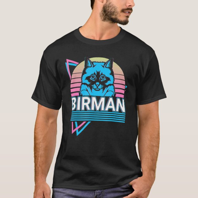 Birman Cat Retro T-Shirt (Front)