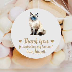 Birman Cat Wedding Favour Stickers