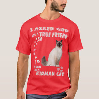 Birman Kitten Saying Mum Dad Costume, Cute Sacred T-Shirt