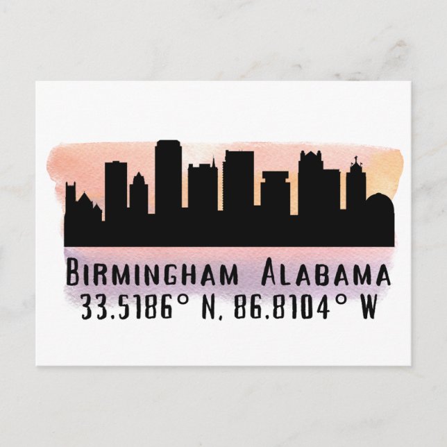 Birmingham AL City Skyline  Postcard (Front)