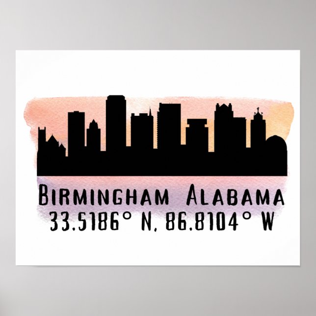 Birmingham AL City Skyline  Poster (Front)