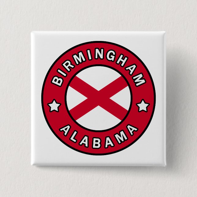 Birmingham Alabama 15 Cm Square Badge (Front)