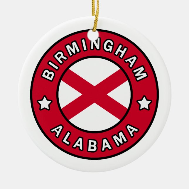 Birmingham Alabama Ceramic Tree Decoration (Front)