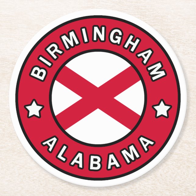 Birmingham Alabama Round Paper Coaster (Front)