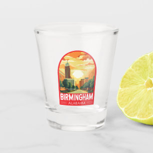 Birmingham Alabama Travel Art Emblem Shot Glass