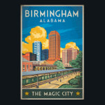 Birmingham Alabama Travel Art Vintage Poster<br><div class="desc">Birmingham retro vector travel design. Birmingham is a leading industrial centre in the South. It's also home to a vibrant cultural scene,  with world-class museums and art galleries,  urban festivals,  and the industrial district of Digbeth.</div>