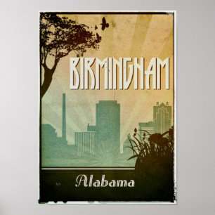 Birmingham  Art Deco Design City Poster artwork