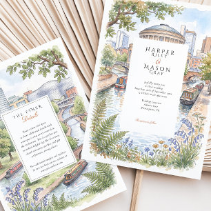 Birmingham Canal Gas Street Basin Wedding Invitation