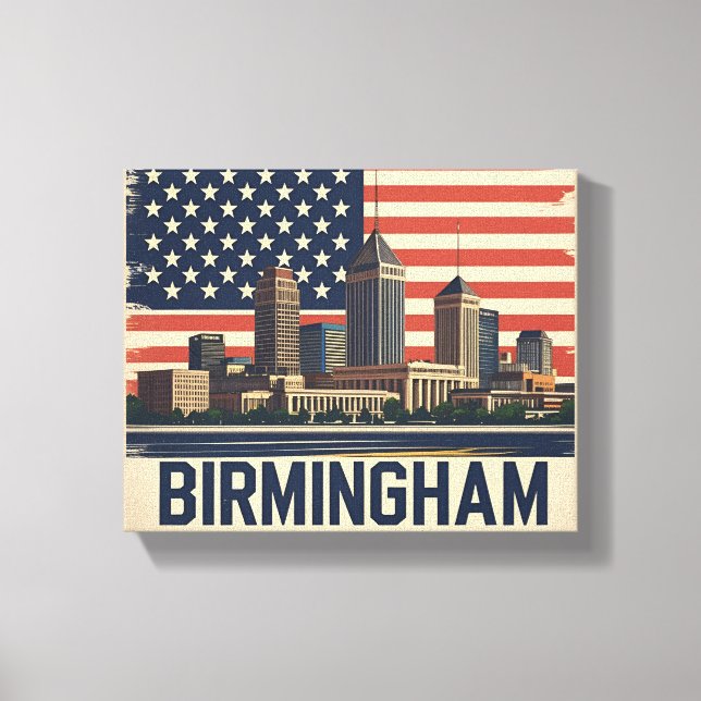Birmingham City Alabama  Skyline   Canvas Print (Front)