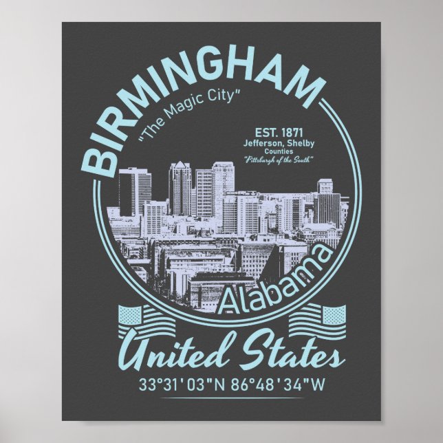 BIRMINGHAM CITY VINTAGE - STATE OF ALABAMA POSTER (Front)