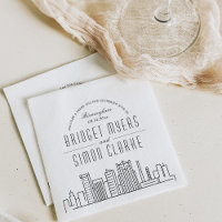Birmingham Deco Skyline | Wedding Event Napkins