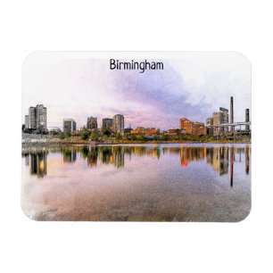 Birmingham England Panorama View Magnet