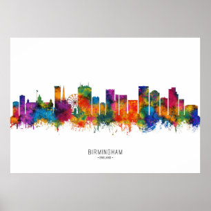 Birmingham England Skyline Poster
