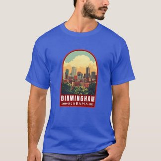 Birmingham in Alabama USA Vintage Travel Art Lands T-Shirt